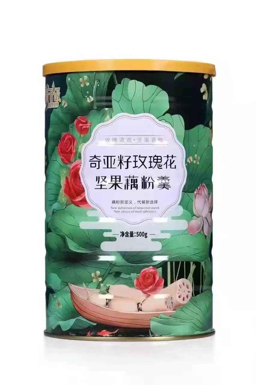 奇亚籽玫瑰花坚果藕粉羹